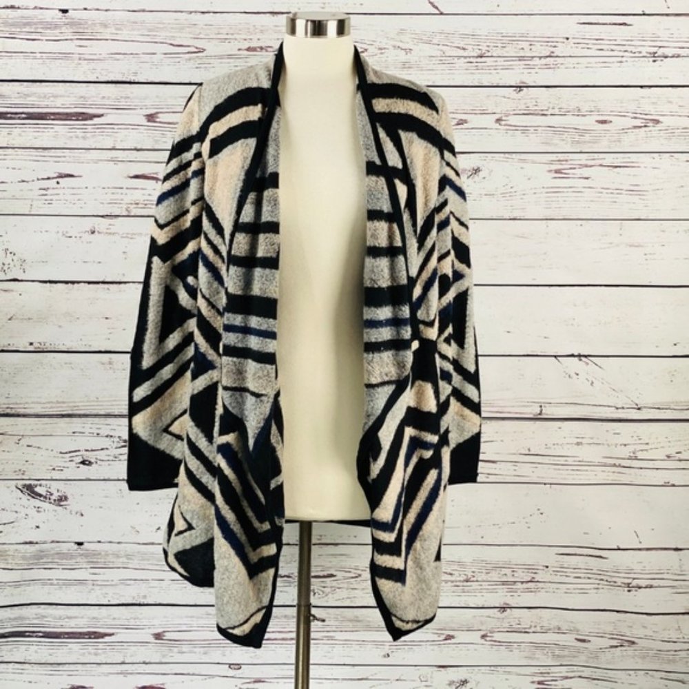NWT Lucky Brand Draped Geometric Cardigan Sz L